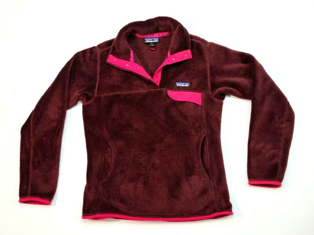 Patagonia Snap T Polartec Fleece Pullover Burgundy Women's Size Small 51884